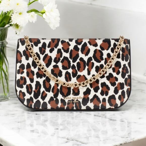 Kate Spade Madison Spotted Leopard Pochette Purse KH779